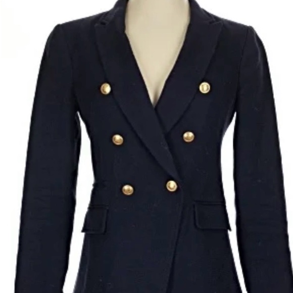 Woman’s Navy Blazer with Gold Buttons Banana Republic Double Breasted